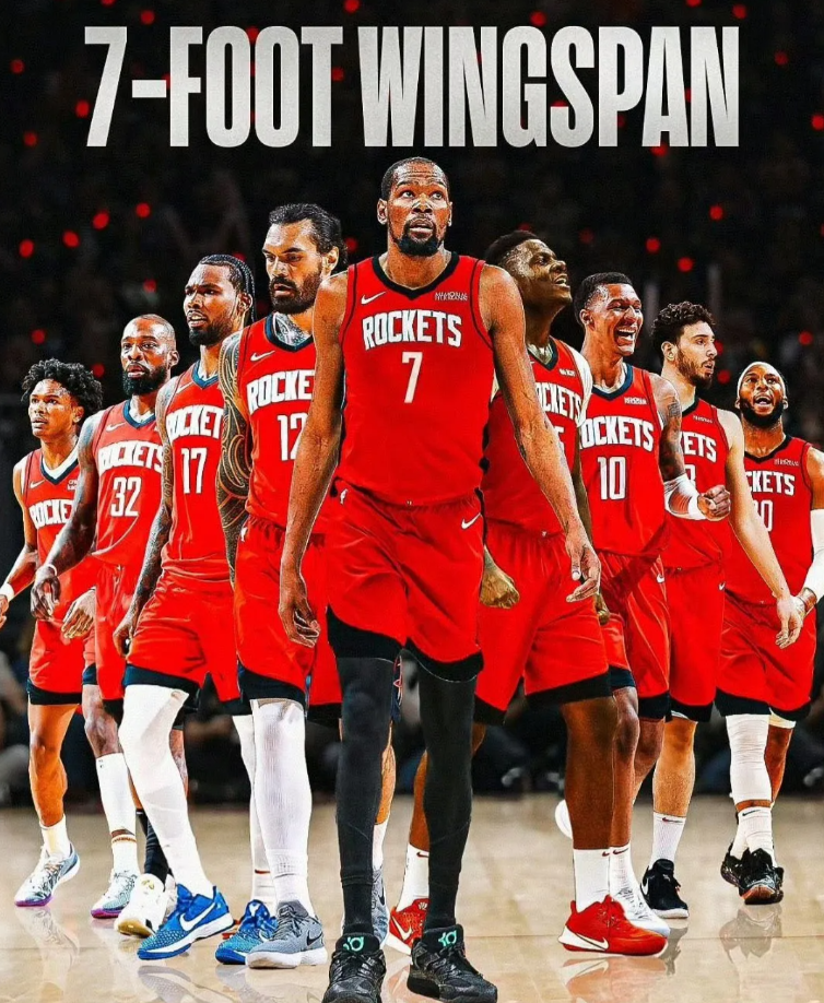 下赛季火箭队将带着NBA联盟中身体天赋最特别的阵容登场👀拥有多达9名臂展超过