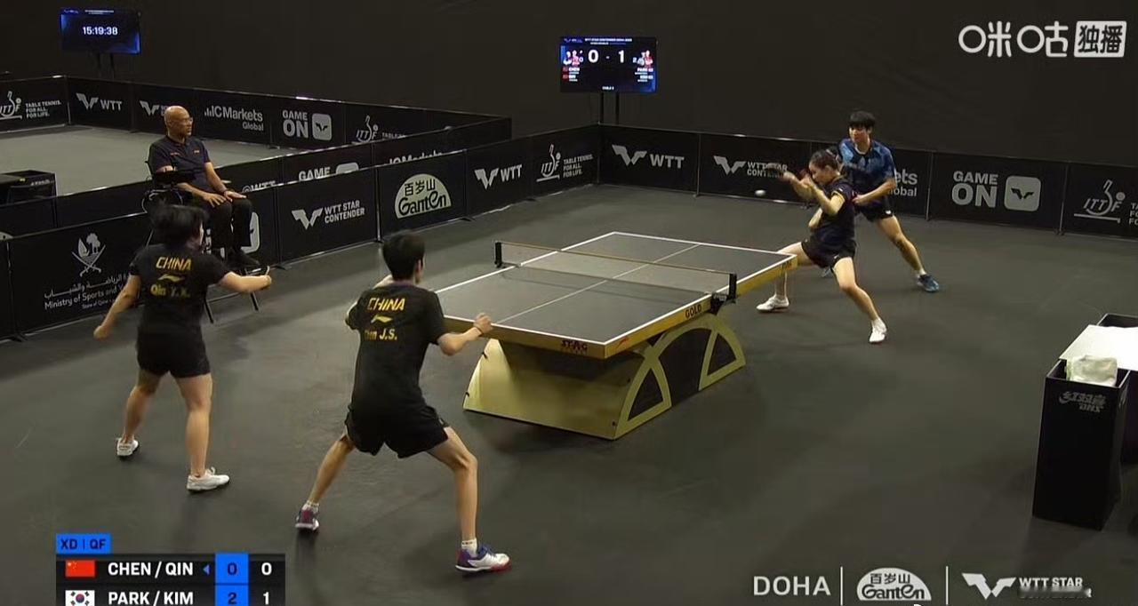 好！来个让二追三吧[加油]！前三局陈俊菘/覃予萱🇨🇳7-11，6-11，1