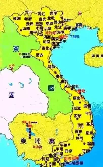 越南的野心非常可怕！我翻开越南国家教育出版社出的中学历史课本，看到一张彩色疆域图