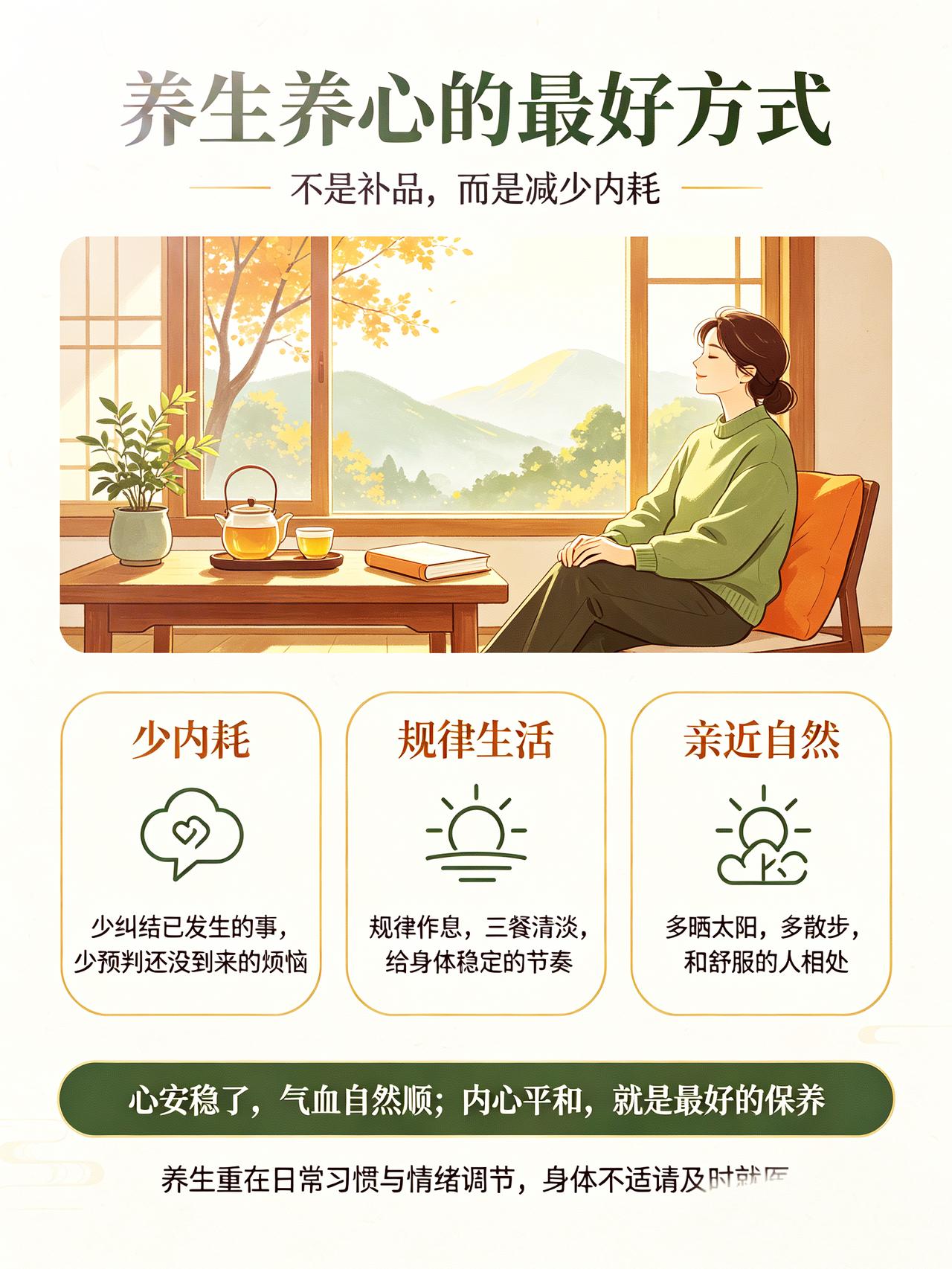 养生养心，不靠补品！最好的良药，其实是这几件小事很多人养生，一味盯着保健品、食