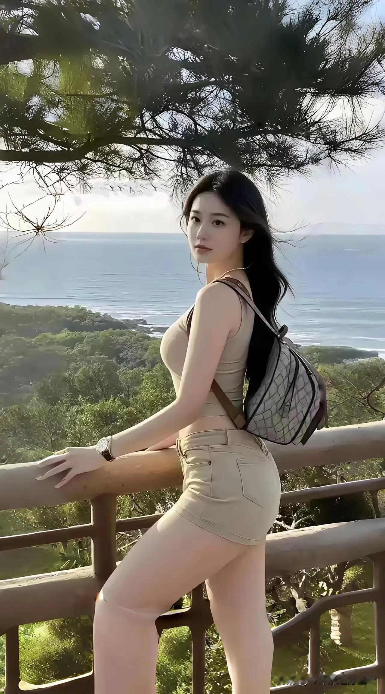 海天一色处，佳人倚栏望。盼君山中来，相约赴边疆。