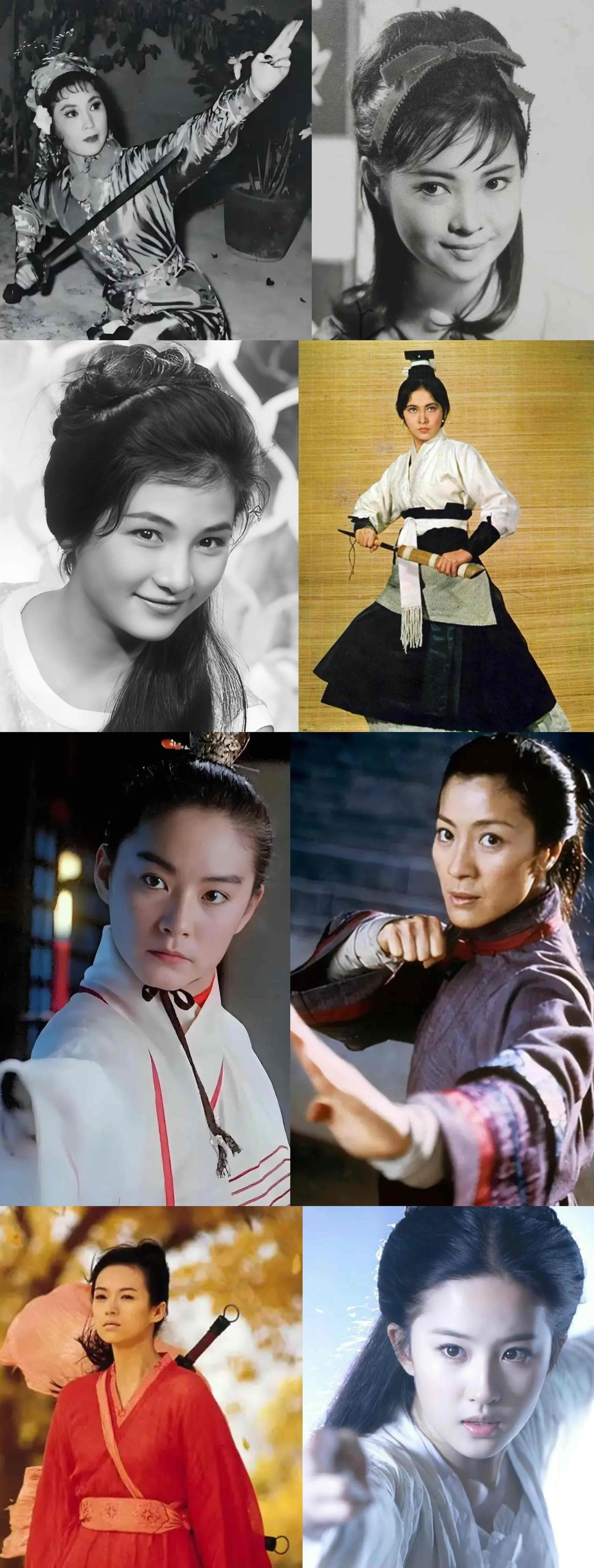 华语影坛的四代侠女：1，第一代：粤语片时期（代表人物于素秋、萧芳芳）。2，