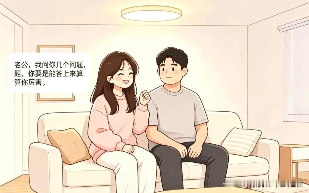 搞笑漫画|老婆:老公，我问你几个问题，你要是能答上来算你厉害。老公:你问吧。老婆