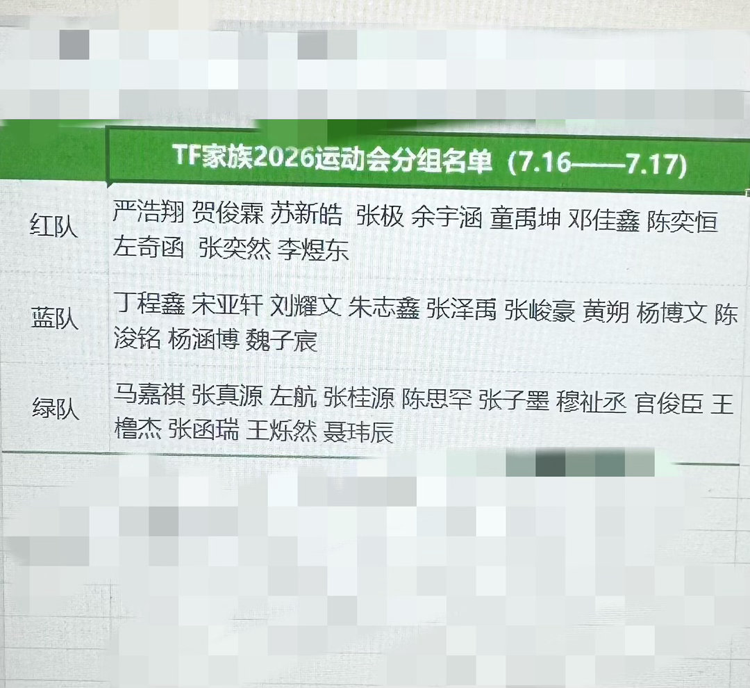 运动会分组真瓜主爆料tf家族运动会｜