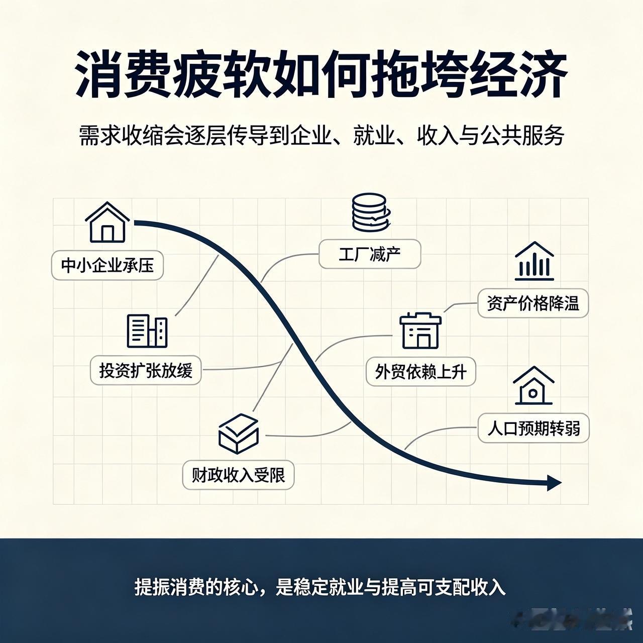 消费持续疲软、萎缩，长期拖垮一国经济！看懂普通人未来的处境大家有没有发现，这