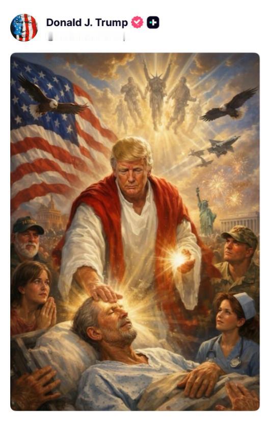 美国总统特朗普又干荒唐事了！4月13号，他在自己的社交账号上发了一张图，居然把