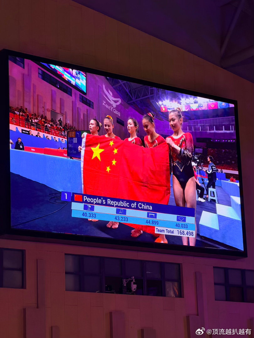 中国体操女队亚锦赛团体夺冠体操小花，遵义绽放！中国女队以168.498分斩获亚锦