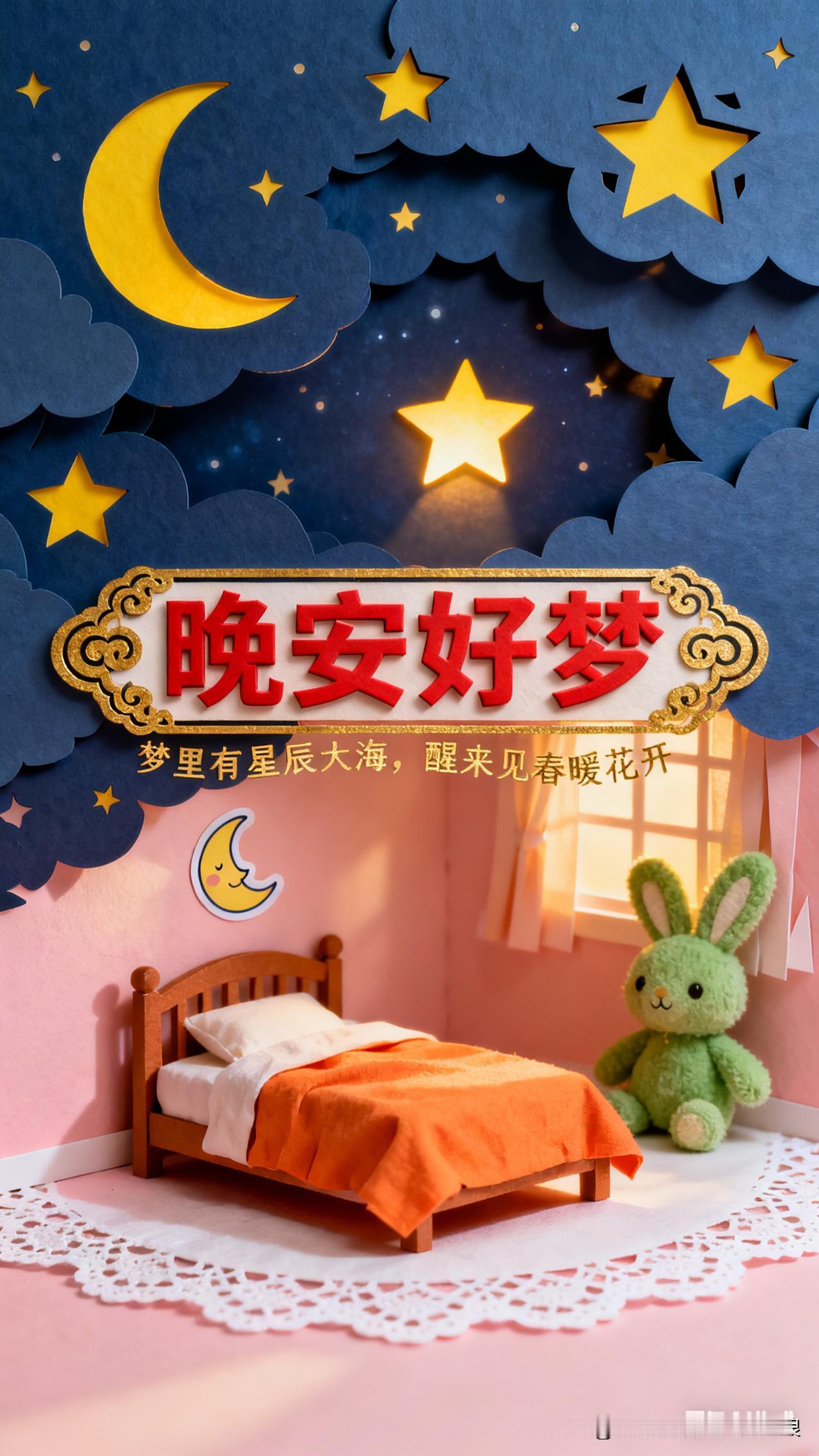 被窝已经暖好，窗外的风也轻轻的，就好好睡一觉。愿你梦里没有奔波，全是舒心的事儿—