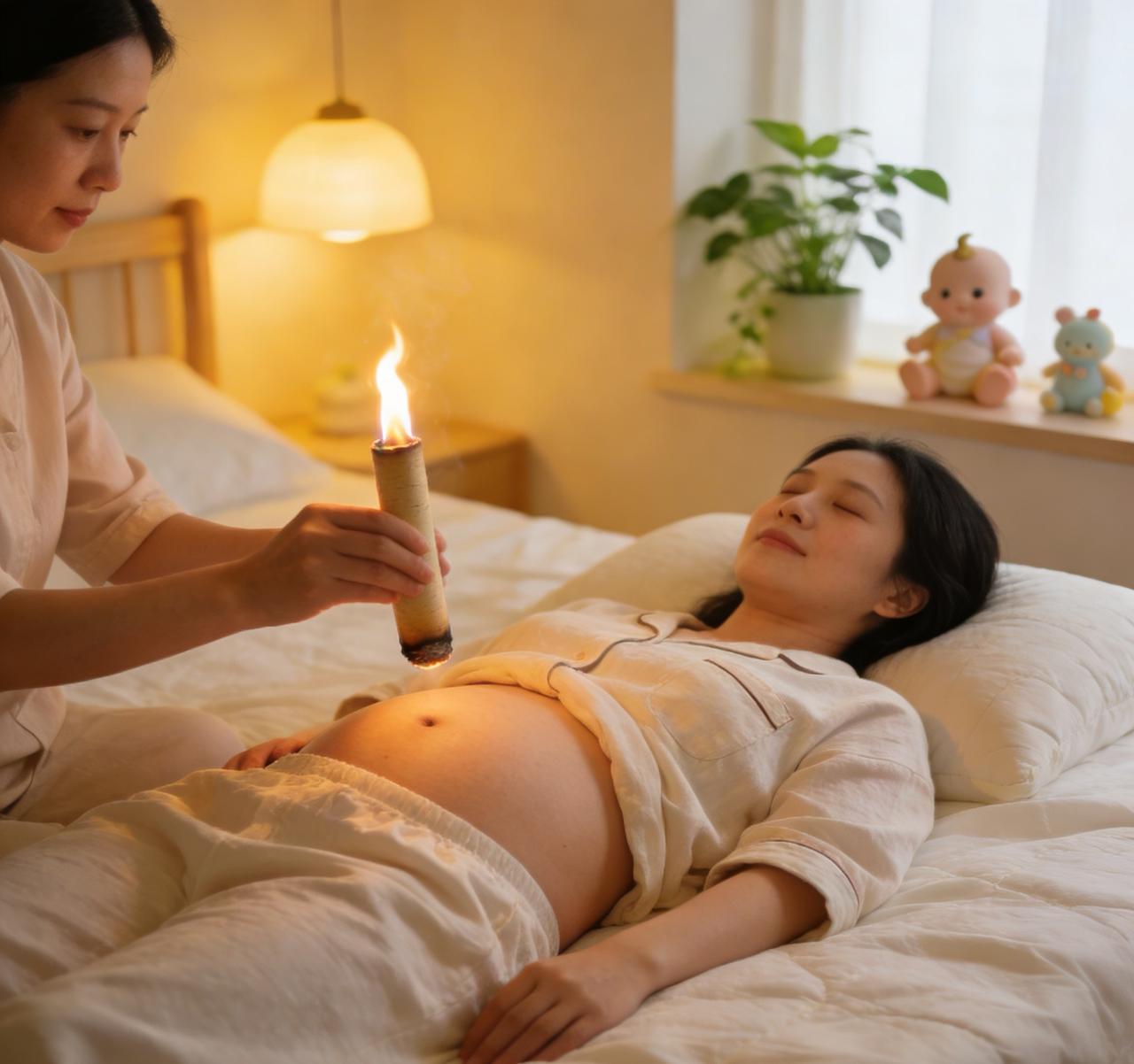 又到了儿媳艾灸的时候，儿子坚决不让。他说，烟雾缭绕对宝宝呼吸不好，他说，艾灸就是