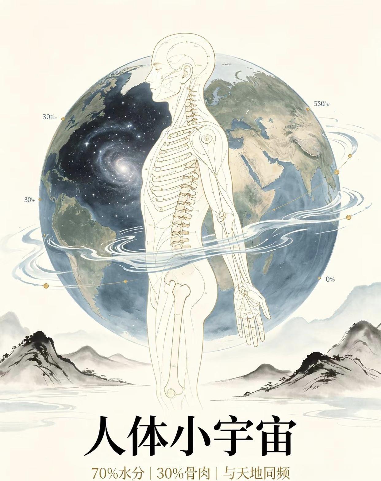 人和宇宙人体温度36.5度，一年有365天。人体有四肢，一年有四季。人体有