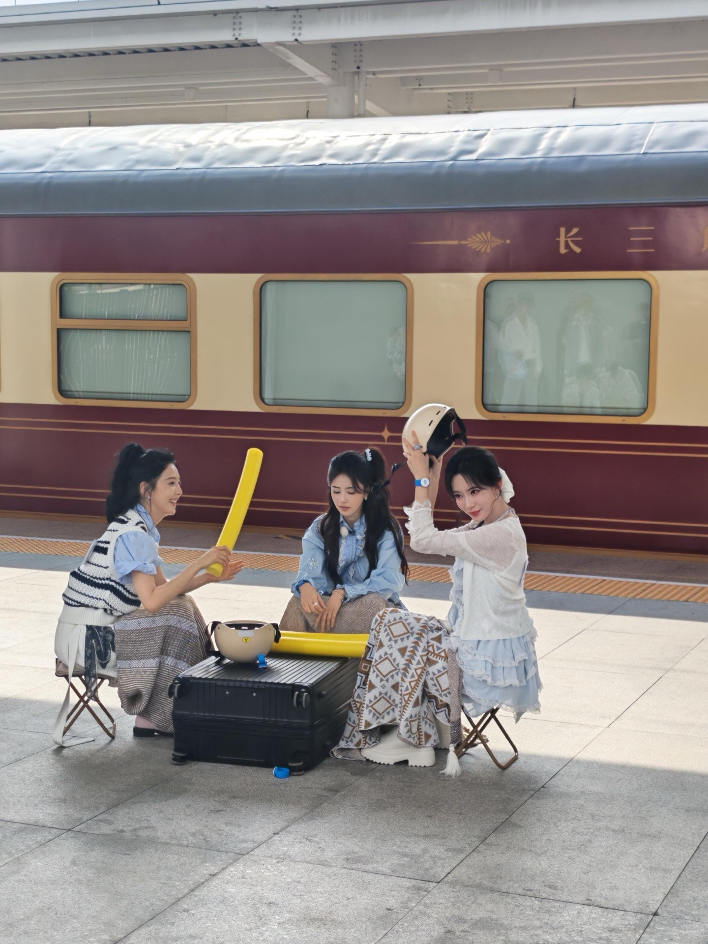 路人拍摄的跑男录制现场
