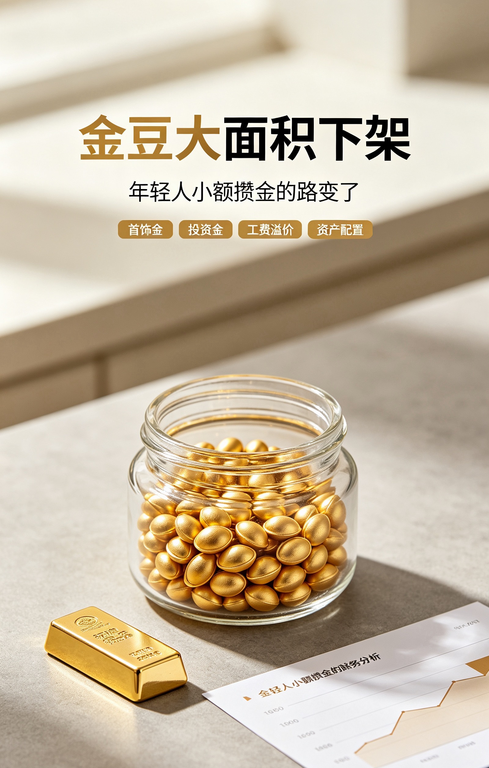 #爱攒金豆的人天塌了#这次变动，根源来自黄金相关税收新规。新规将金豆划定为首饰金，不再归属于投资金品