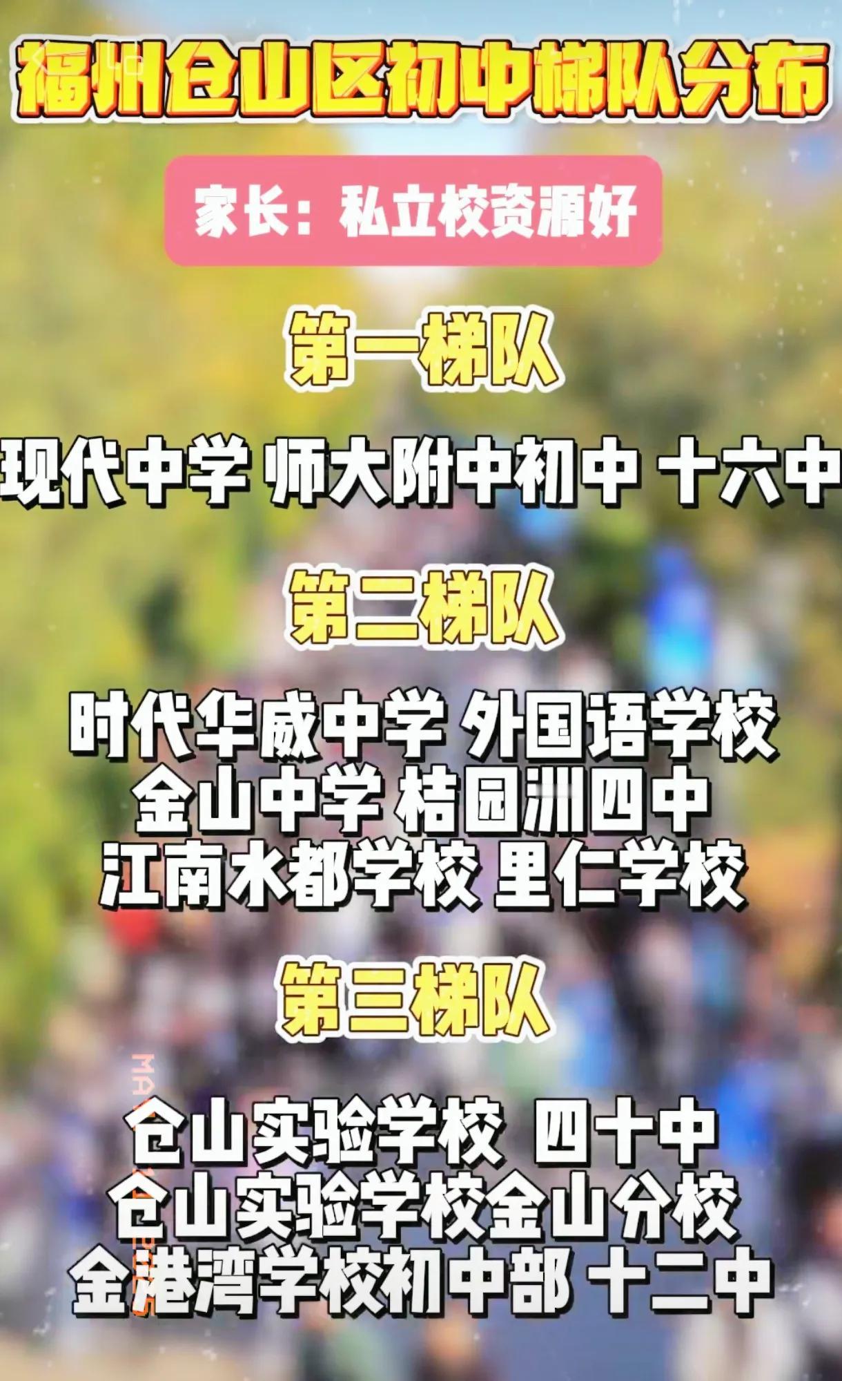 仓山区最牛初中排名，对口小学详表