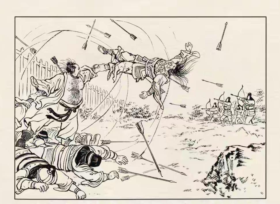 三国演义连环画：这员大将是谁？遭遇好惨啊！身无盔甲手无兵器，只好抓住两个敌兵乱砸