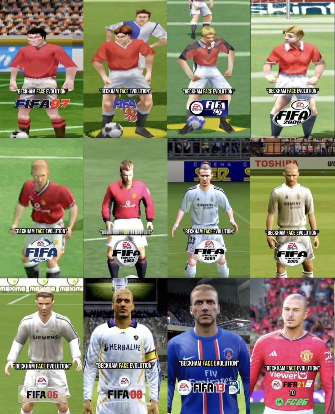 贝克汉姆在FIFA游戏里的变化