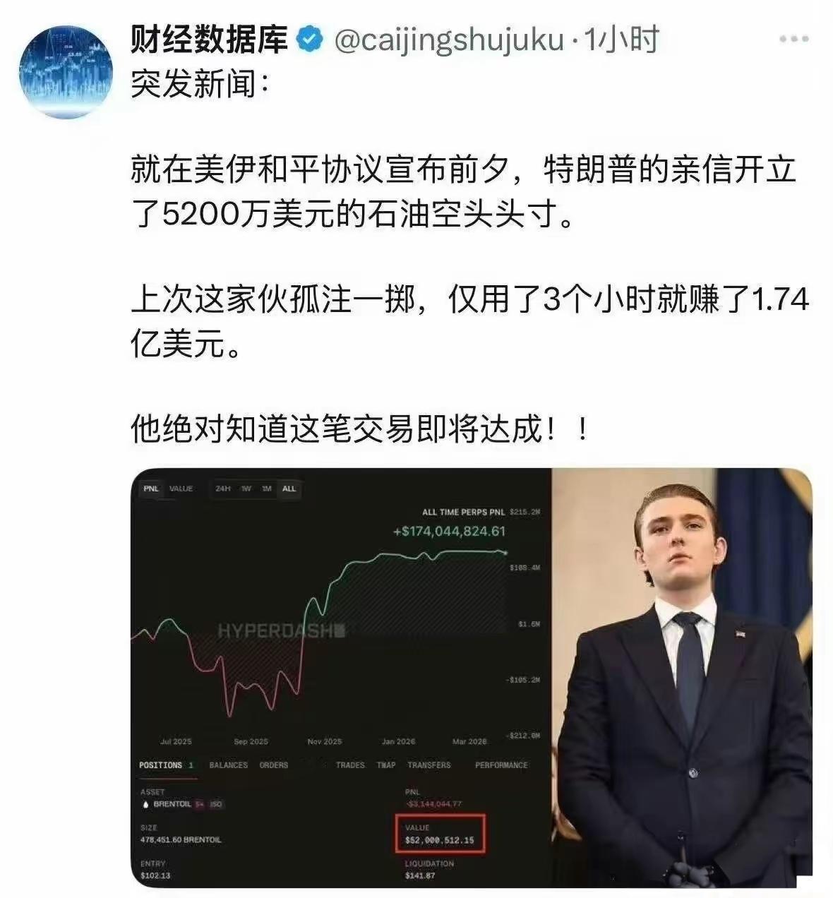 真假难辨！假的！一定是假的！特朗普怎么可能会发战争财？他不可能吃人血馒头？