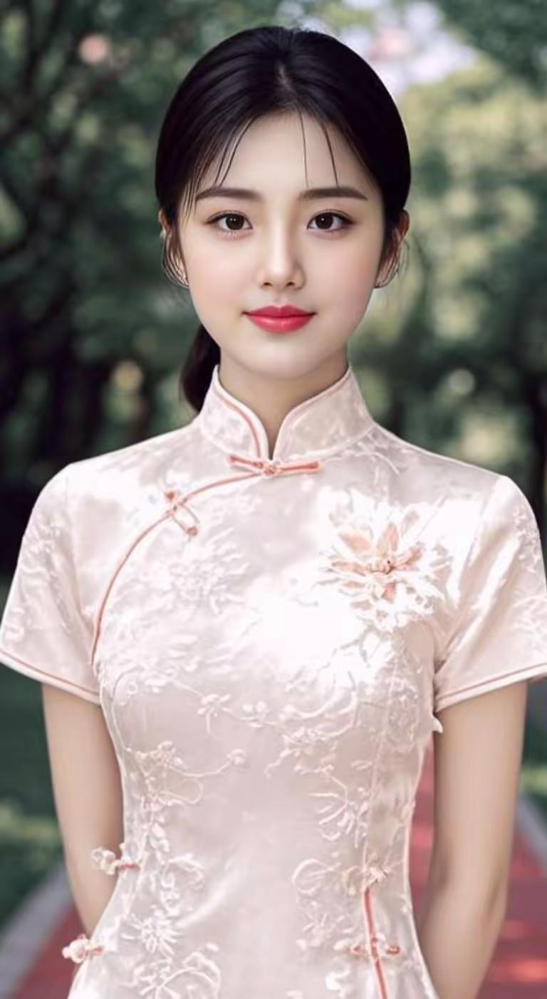 优雅旗袍，气质女神，花海中的东方美人。