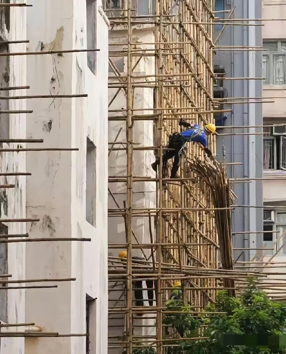 香港大埔这场大火，烧出了一个老问题。竹脚手架在香港用了几十年，轻巧便宜搭得快