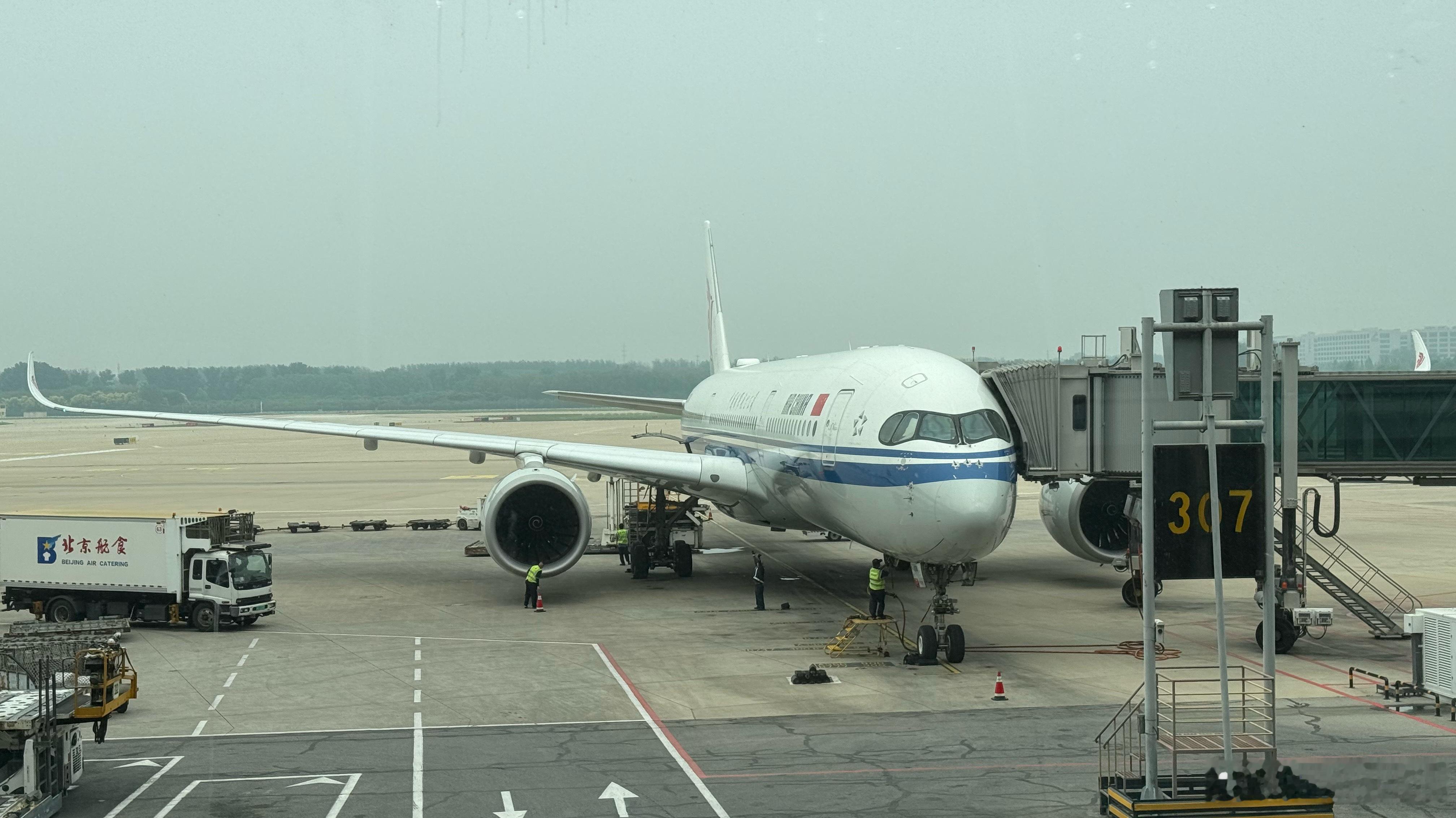 乘坐这架航班号为CA1508、编号为B307A、机龄7.4年的空客A350-94