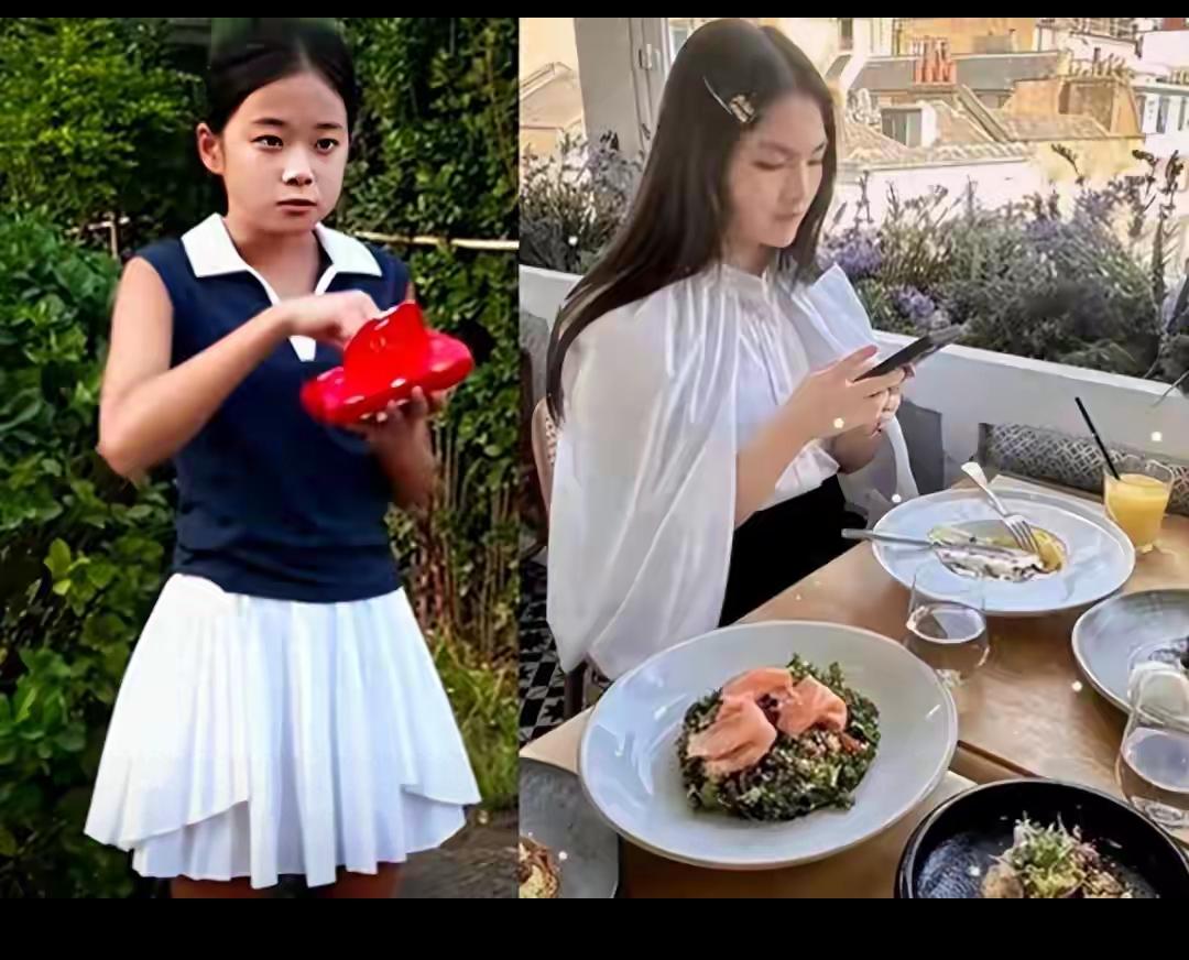 李湘女儿和梅婷女儿同框照一出来，才算彻底戳破一个育儿误区：气质这东西，真不是用钱