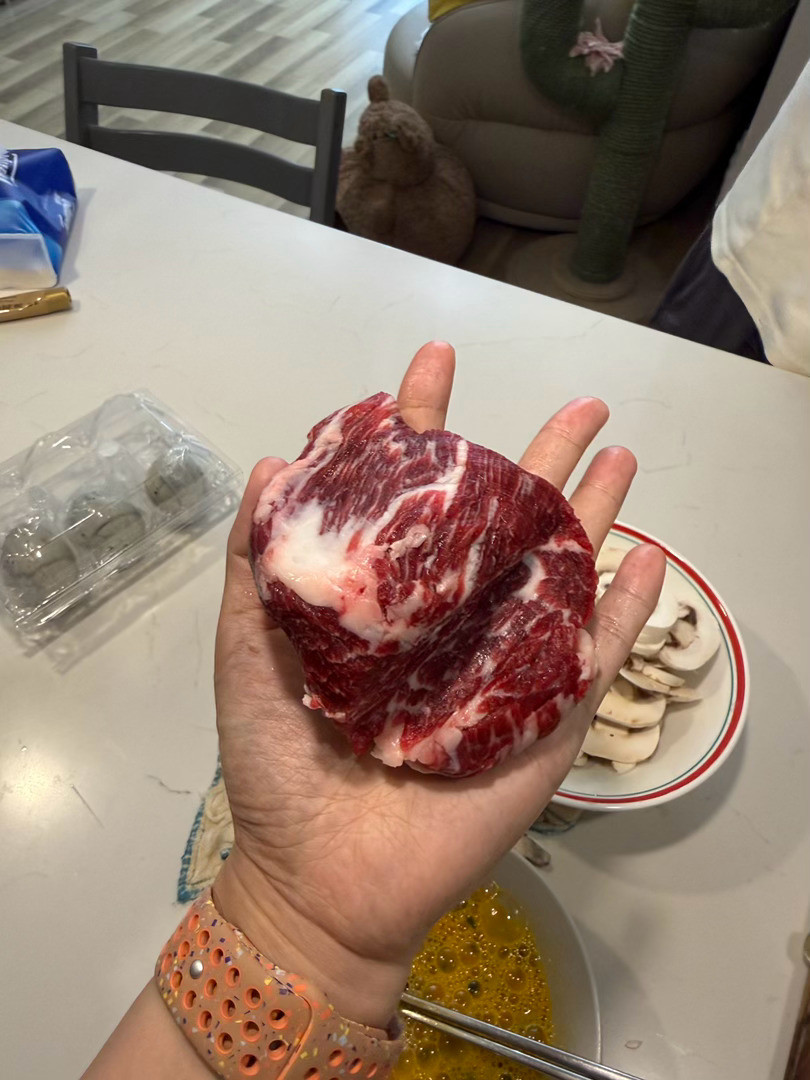 哇塞我买的这个牛肉真是太好看了！