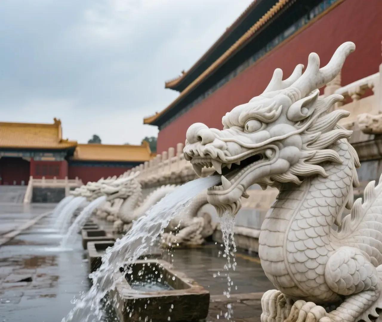 大家发现没有？北京这次下大暴雨，很多地方都淹了，但是故宫却一点都不积水，反而还出