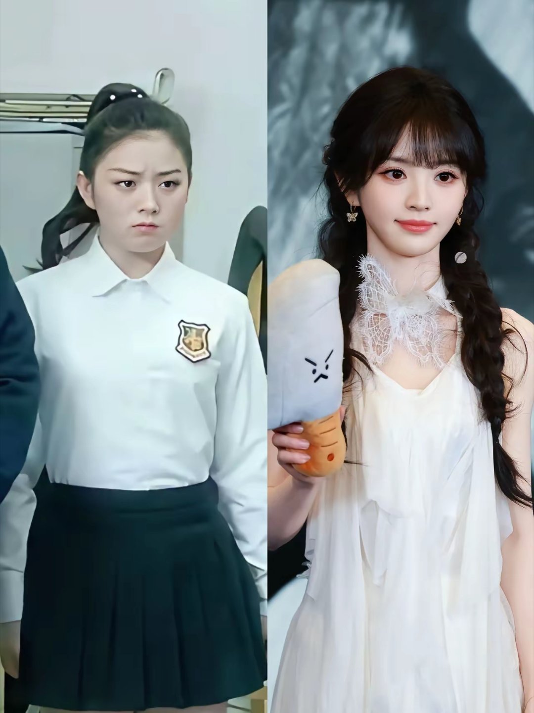 要不是互联网有记忆还真认不出这是同一个人！！多亏了田曦薇脸上的梨涡但该说不说现在