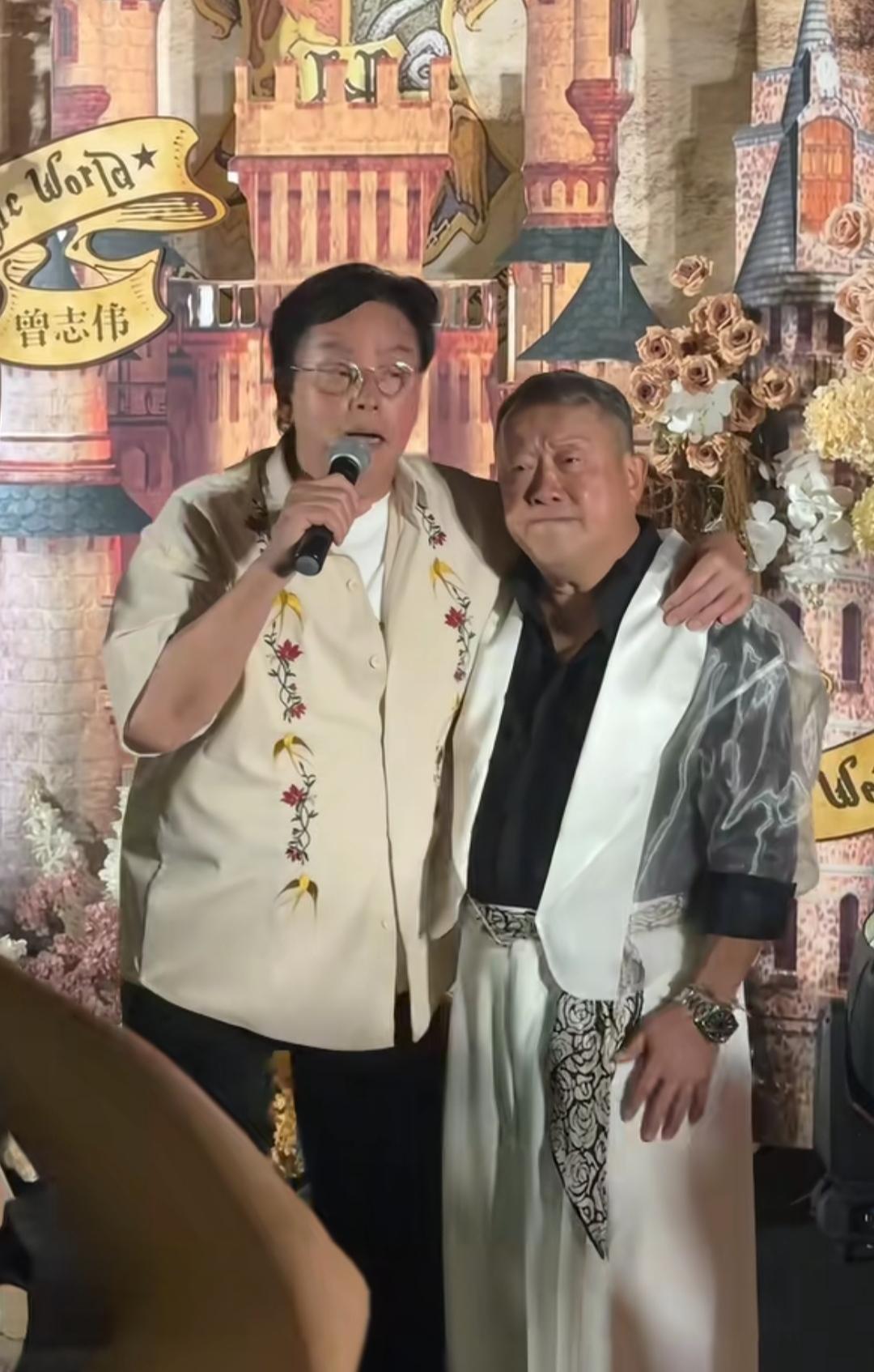 曾志伟73岁生日，他在尖沙咀摆了60桌，还筹了300万的善款。当晚就连退