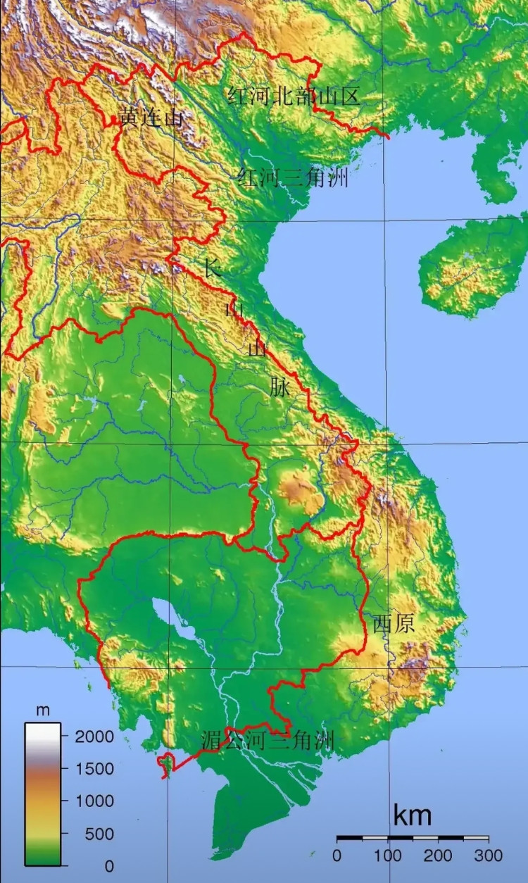 越南国土最精华的两部分，是北边1.5万平方公里的红河三角洲，和南边4.4万平方公