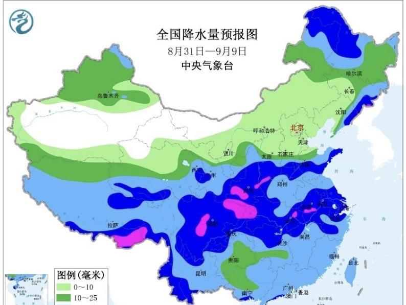 【9月上旬天气展望】最新报来看未来十天，副高环流位势较常年偏高。脊线偏北。影响