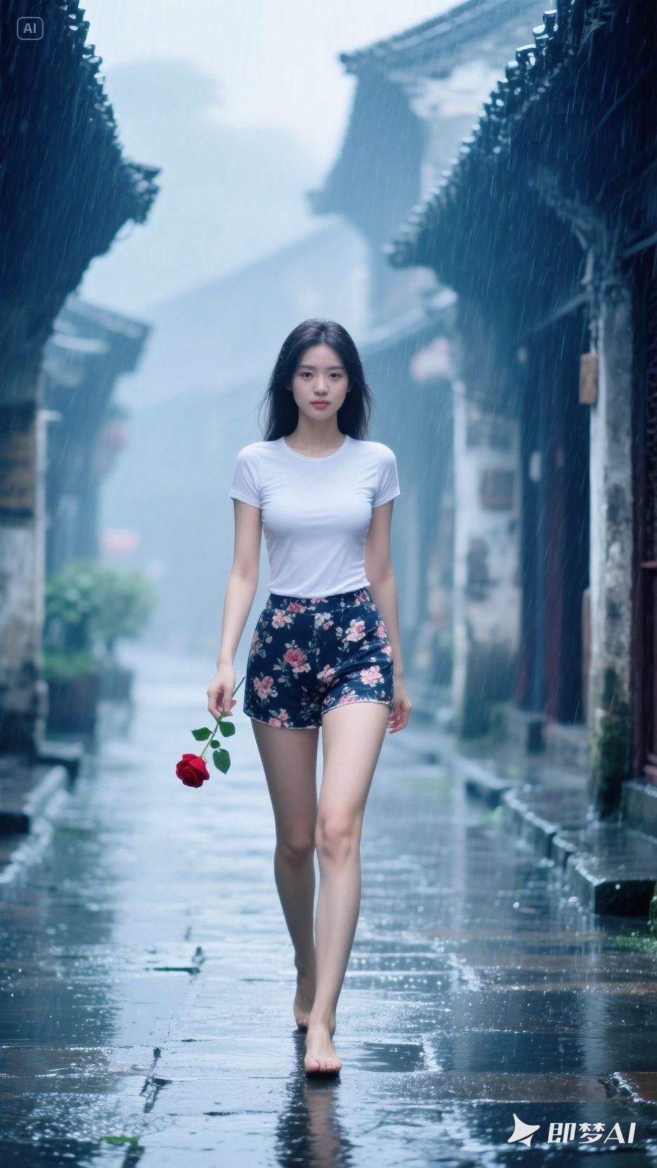 即梦AI 最美街拍 完美身材 初夏的味道