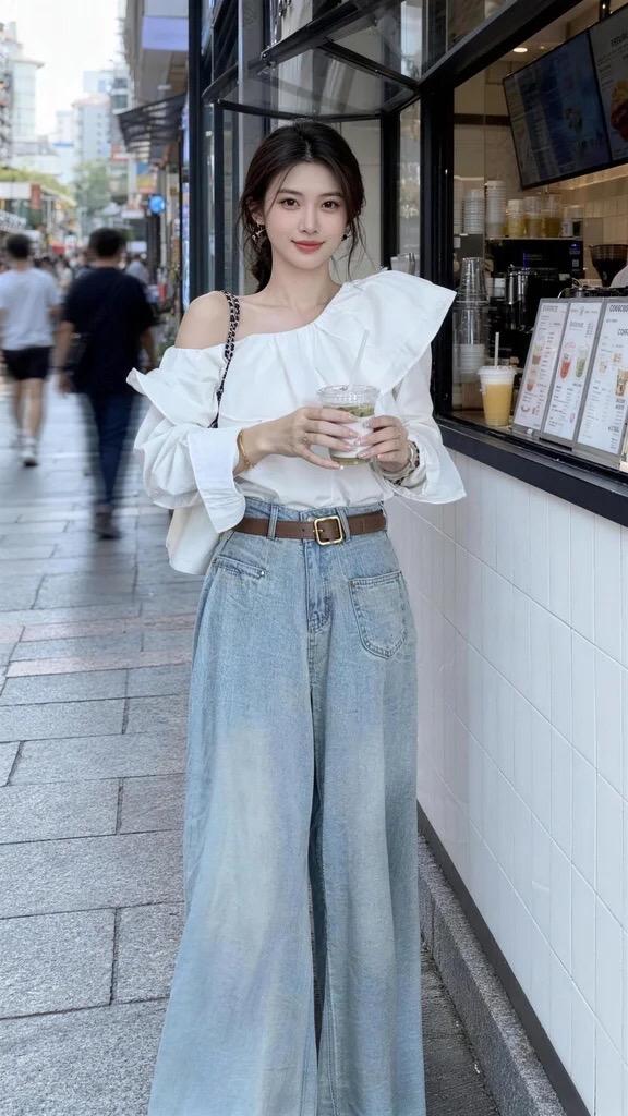 牛仔裤搭配今日份清纯风穿搭温柔穿搭韩风穿搭韩系穿搭