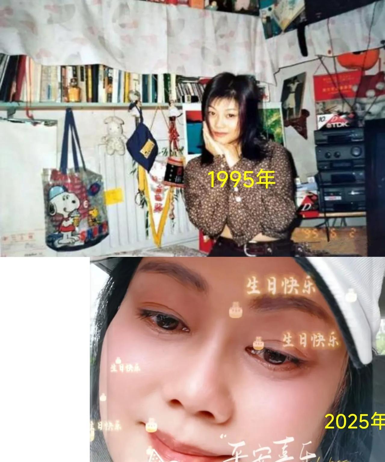 何静今天生日，她发文祝自己生日快乐，配的图片眼里似乎有泪，也许千百惠的离世对她冲
