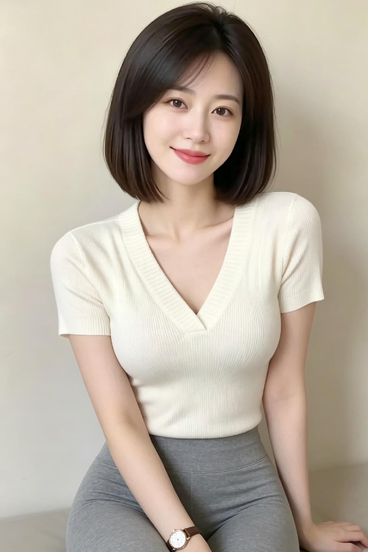温柔微笑，简约优雅，轻松一刻