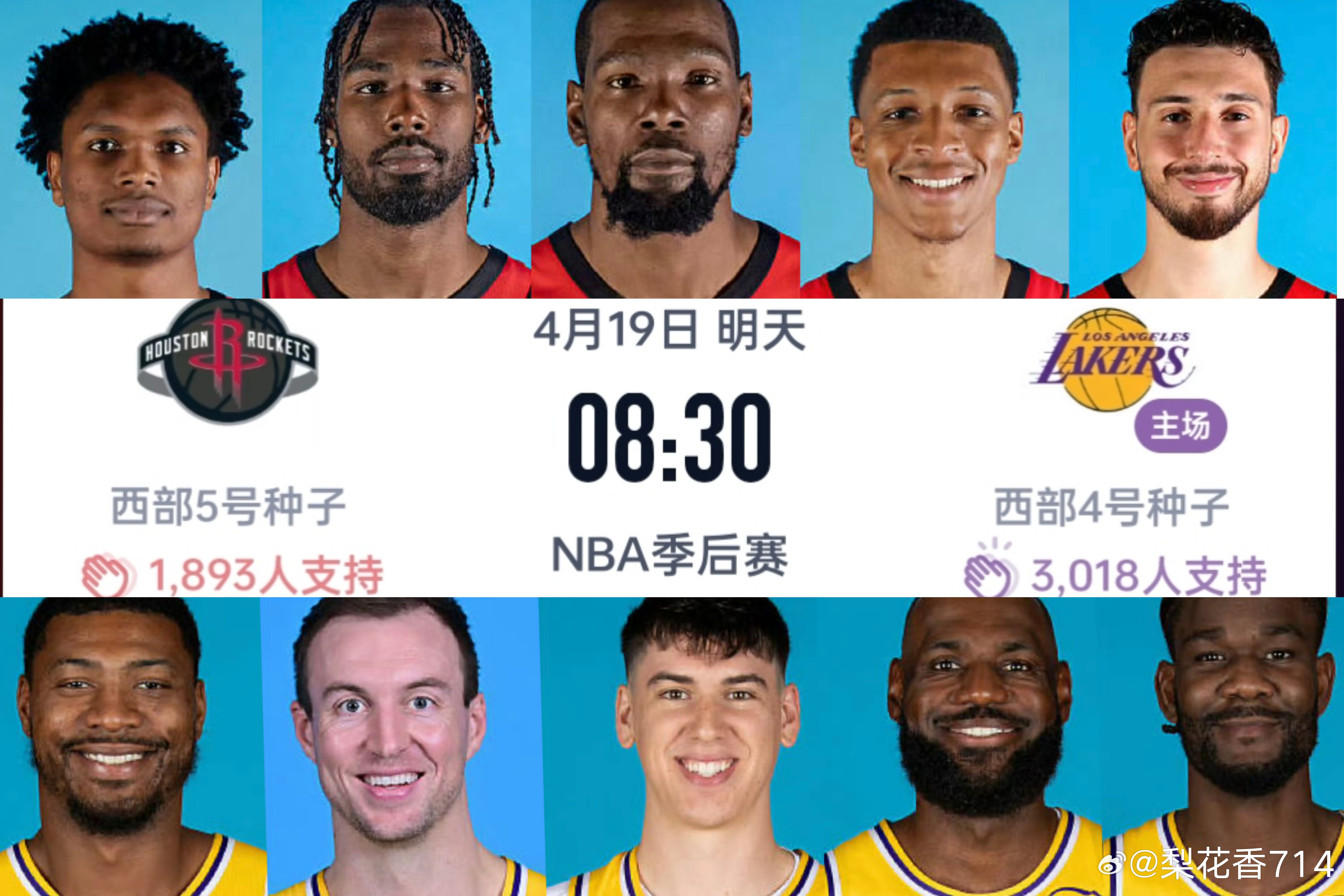 湖人火箭明日比赛预告！ESPN这次给到湖人胜率只有48.6%，而火箭胜率有51.