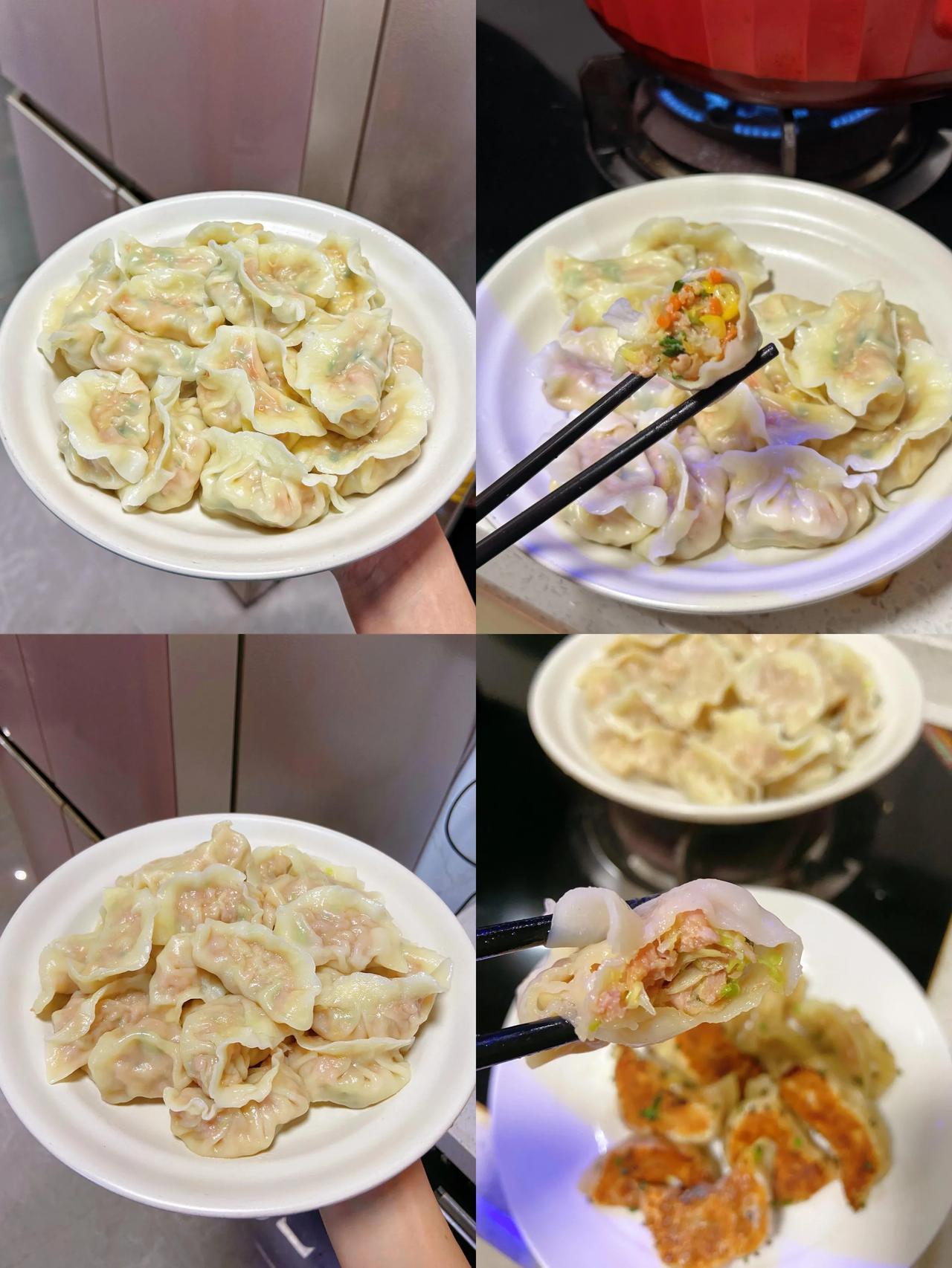 白菜猪肉馅的饺子🥟🥟这个馅料调味非常好，特别香，我一顿能吃30多个，我更爱吃
