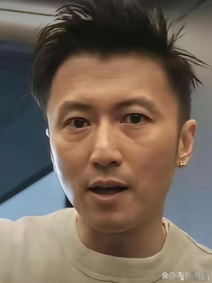 45岁的谢霆锋，无美颜滤镜下，骨相优越，五官端正轮廓分明，虽肤色黝黑、有皱纹，但