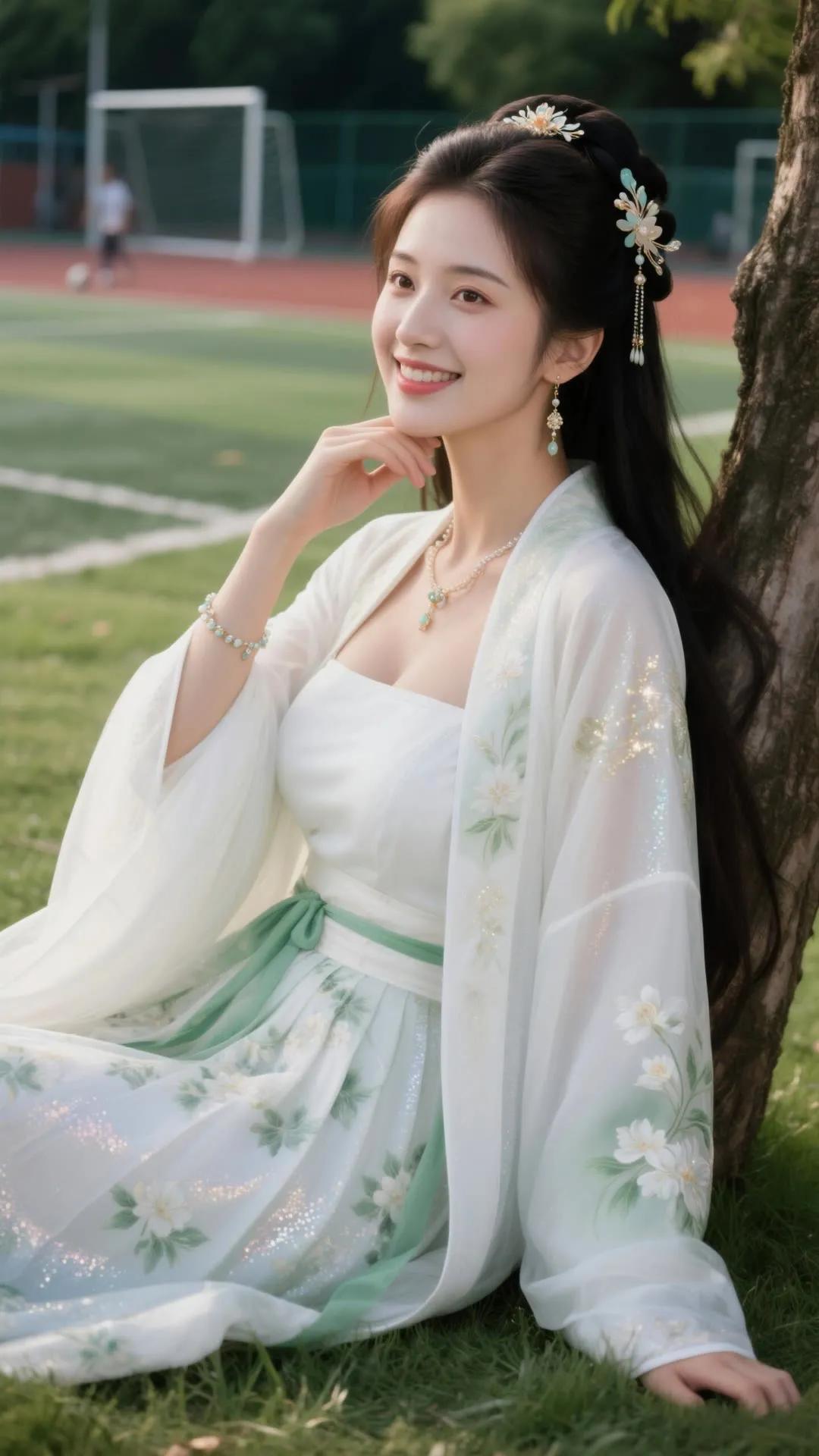 “古风少女，花间漫步”🌸👗🌿