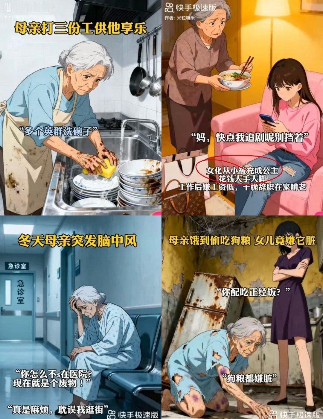 刷到个视频，讲女儿遗弃老母亲，最终恶有恶报被判无期。热评说这就是“富养女”的结局