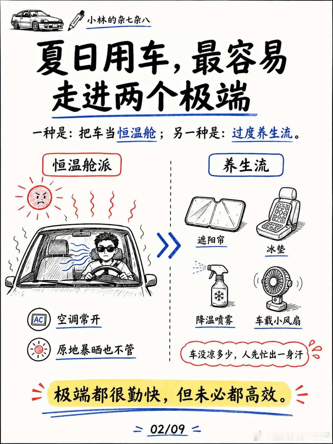 夏日用车怎么防晒超级车主夏日用车，邪修指北夏天用车最容易走进两个极端：要么把车
