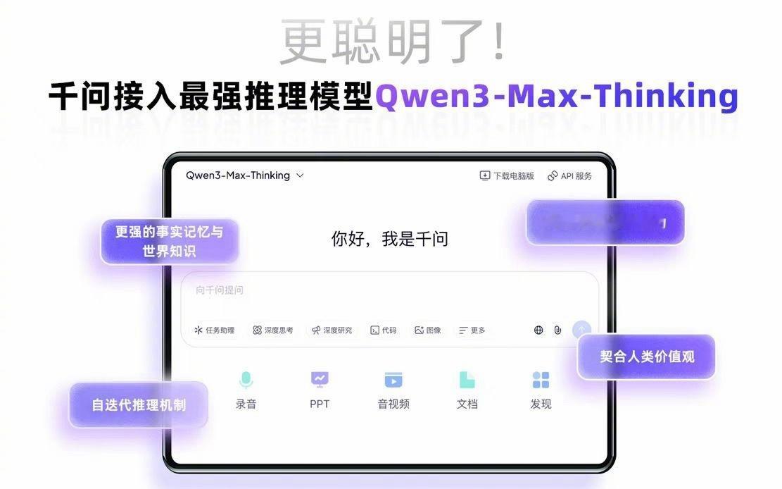 千问上线阿里最强推理模型千问这个新大脑真吓到我了！刚在网页版切到Qwen3-M