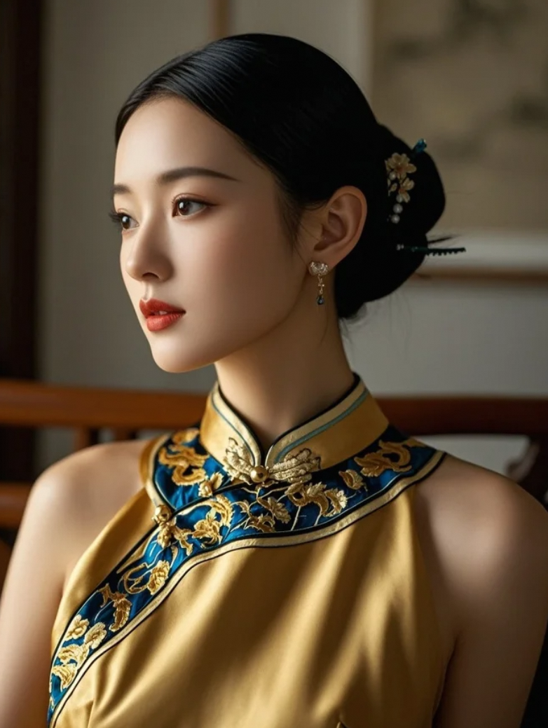 旗袍很保守，但我看你的眼神有点犯规