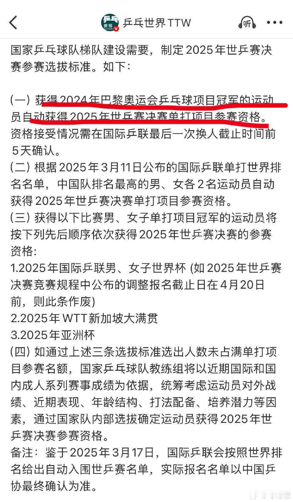 闫安说王楚钦确定参加多哈世乒赛巴奥男单、男团金牌得主樊振东呢，这次用什么借口不给