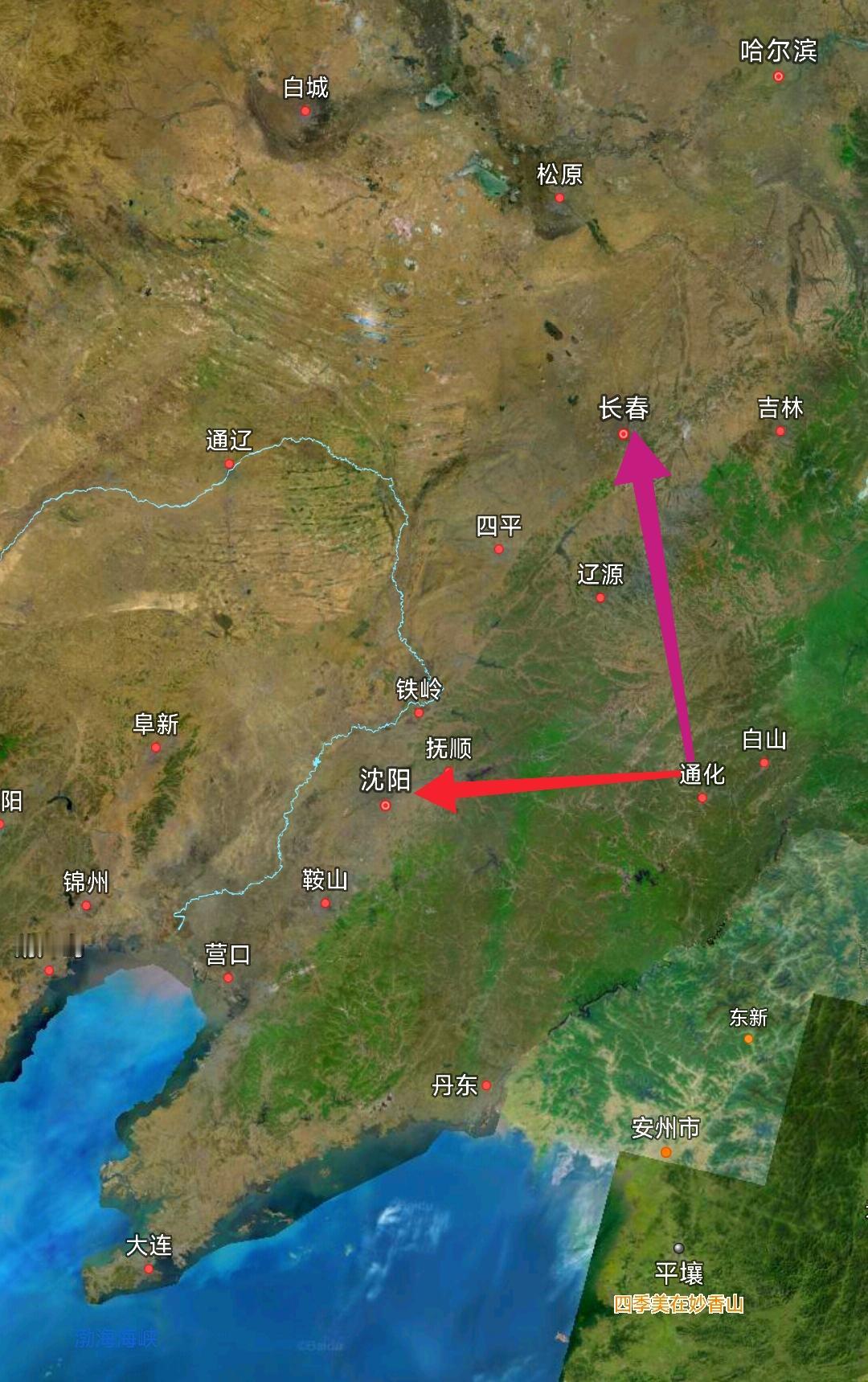 如果是开车的话从通化到沈阳是260公里路程，从通化到长春也是260公里路程。让人