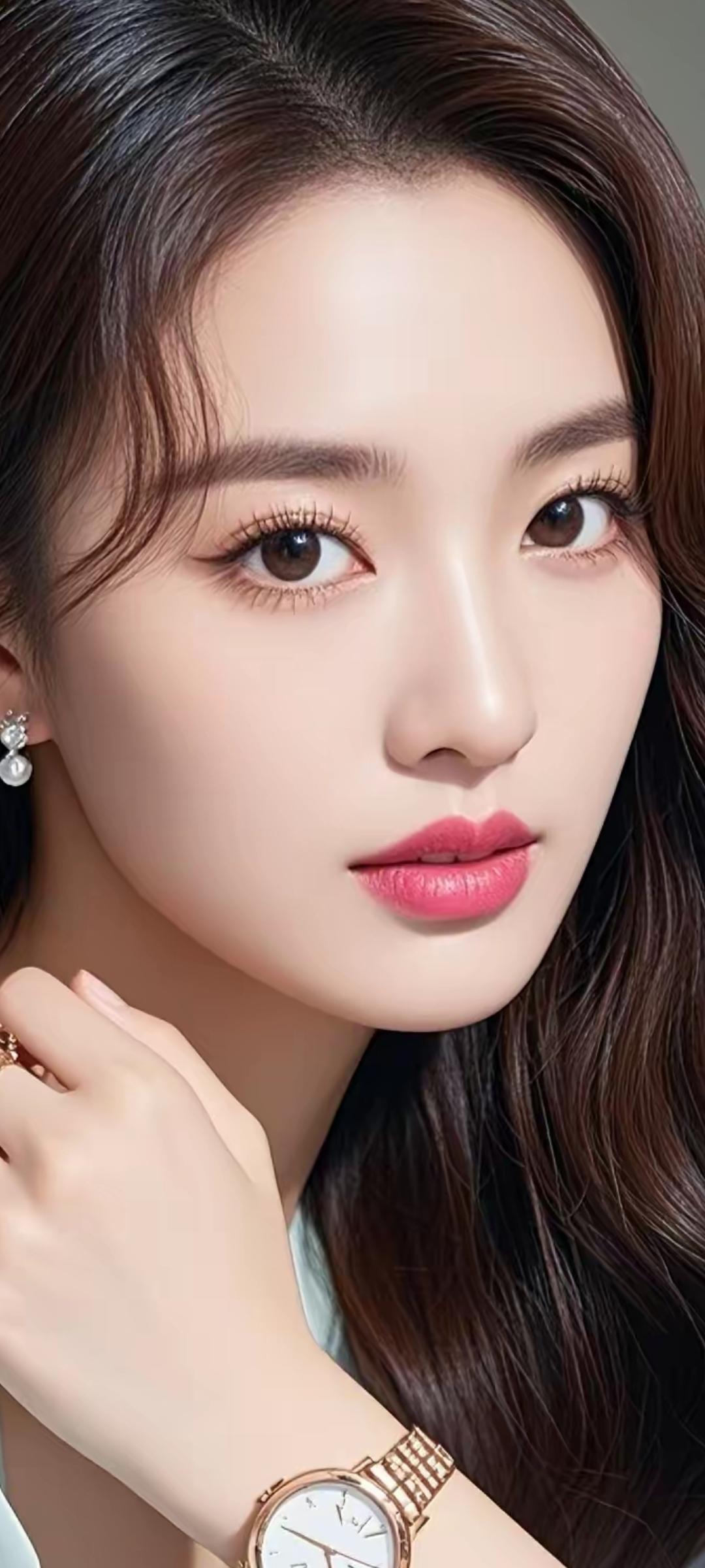 优雅气质，精致妆容，闪耀耳环，时尚手表，完美女神！💄✨🕒