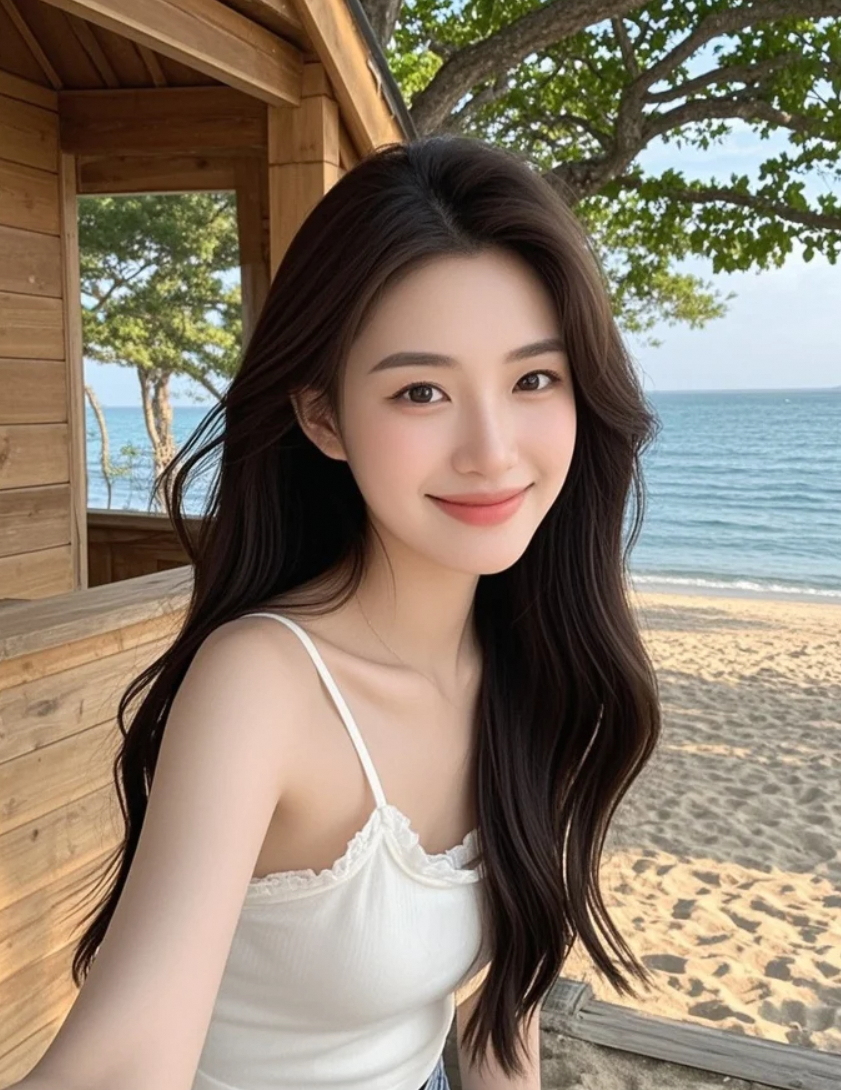 阳光洒在肩上，你说我像不像夏日女神？