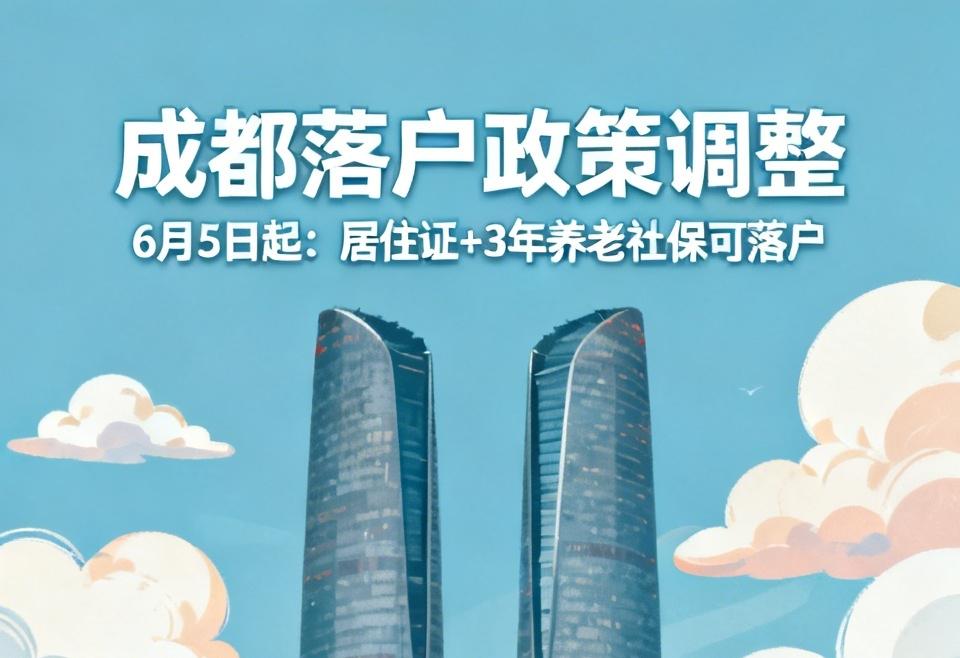 【成都从6月5日起，取消积分落户，"居住证＋3年养老社保"即可落户】