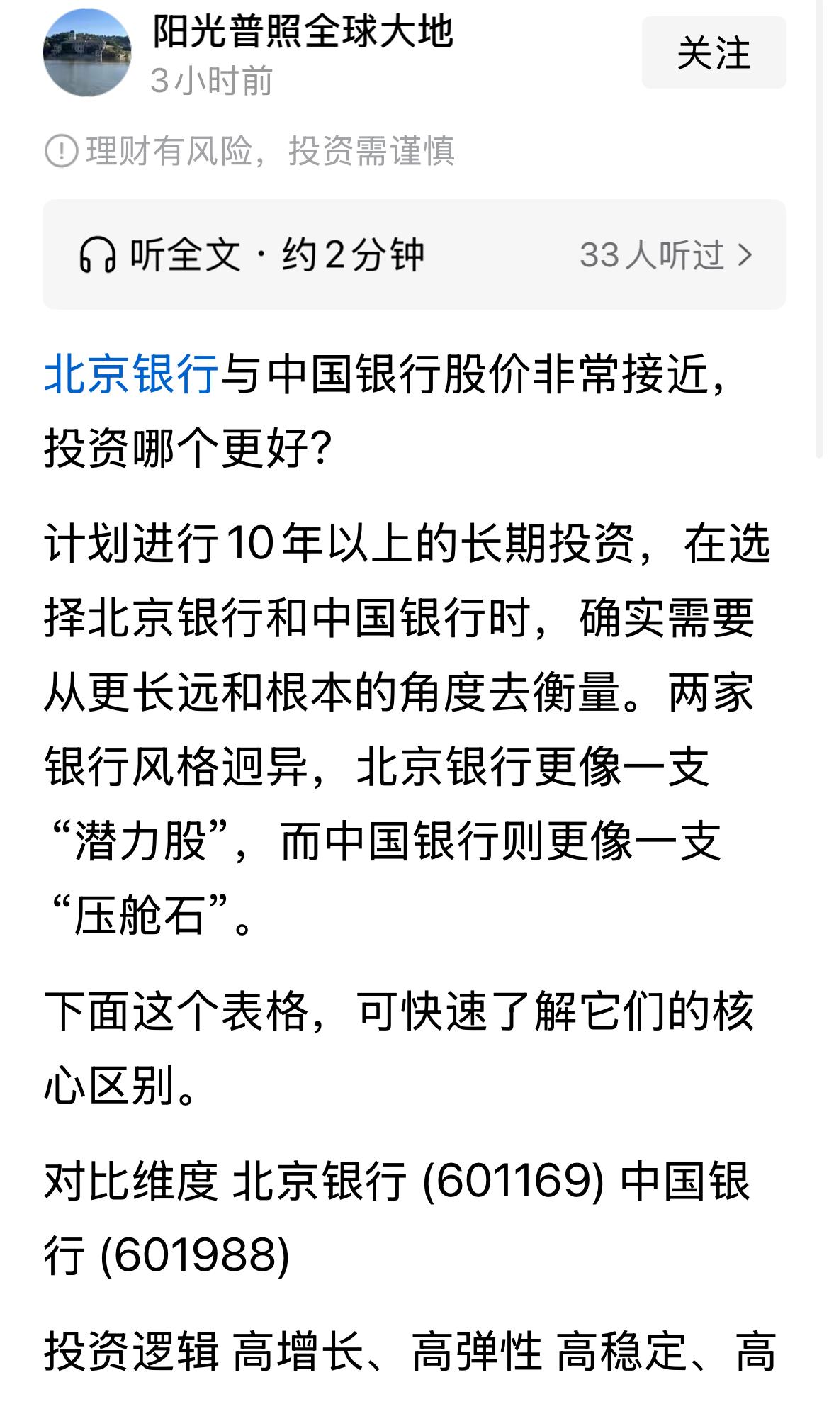 选中行还是北行要看你是哪一类投资策略的投资者。以赚取股票差价为目的的投资者可选