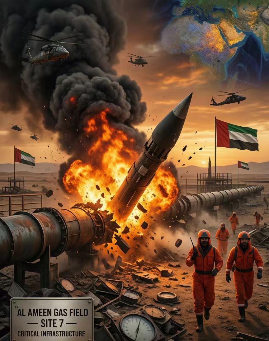 导弹没砸中，但碎片把气田砸停了阿联酋，3月19日——不是导弹直接命中，但后果