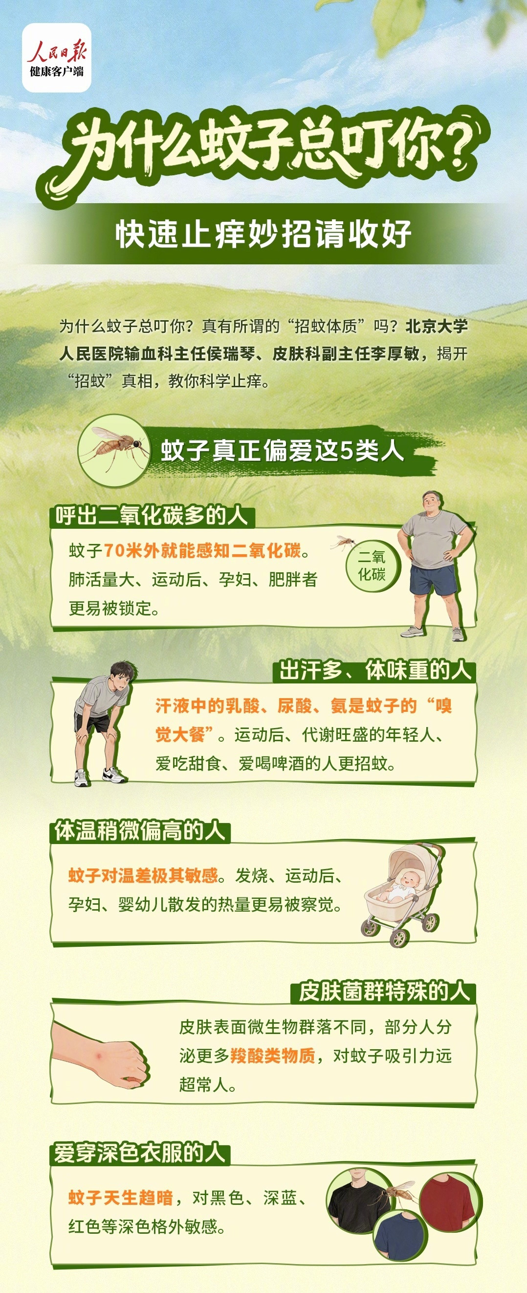 【为什么一堆人里蚊子只咬你】蚊子真正偏爱这5种人被蚊子“独宠”让人抓狂，但这不是
